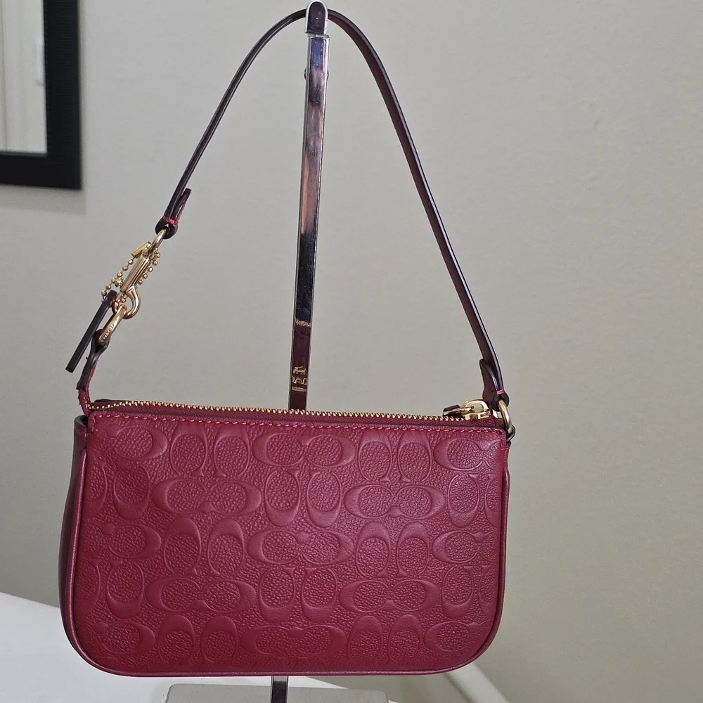 Coach C7362 Signature Dark Red 1941 Leather Nolita 19 Minibag EUC - Picture 12 of 17